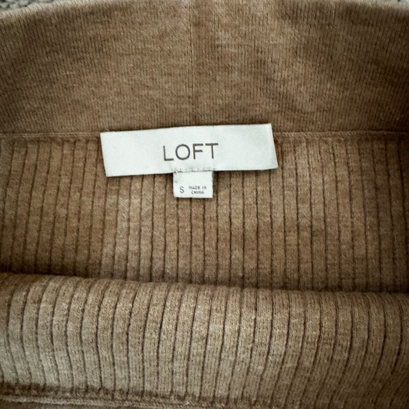 Loft Tan Ribbed Midi Skirt - Picture 4 of 4